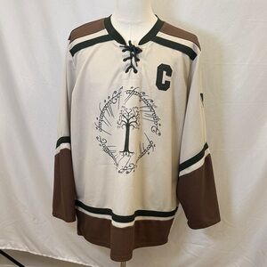 Lord of the Rings Aragorn Men's Cream and Brown Hockey Jersey